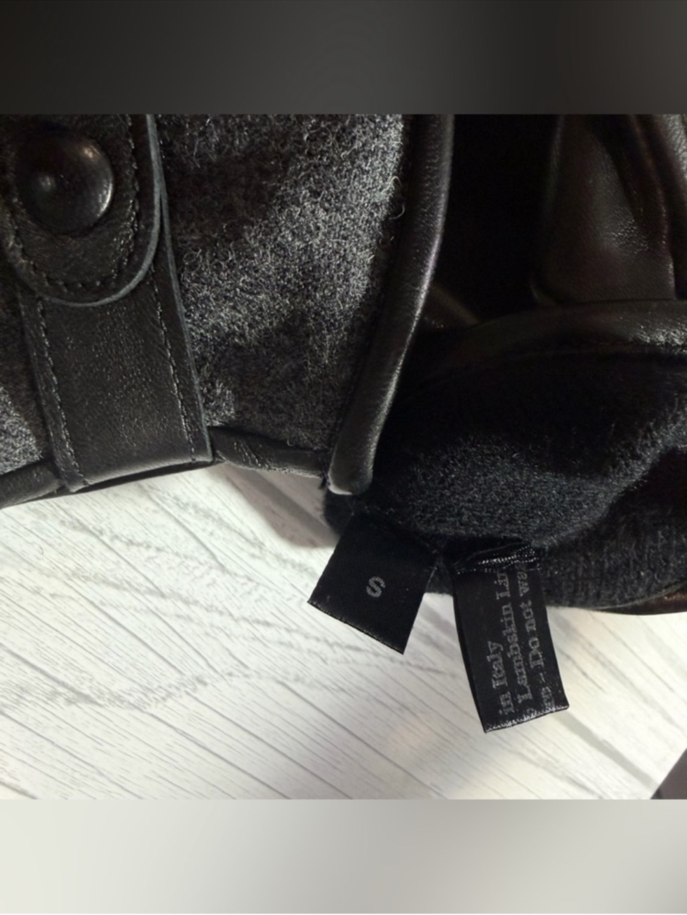 NWT Joseph Abboud Cashmere Grey and Black Leather Men’s Gloves $195 - Picture 3 of 8